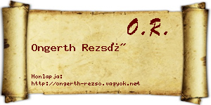 Ongerth Rezső névjegykártya